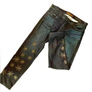 Lucky Brand Studded embroidered jeans womens 30-32
